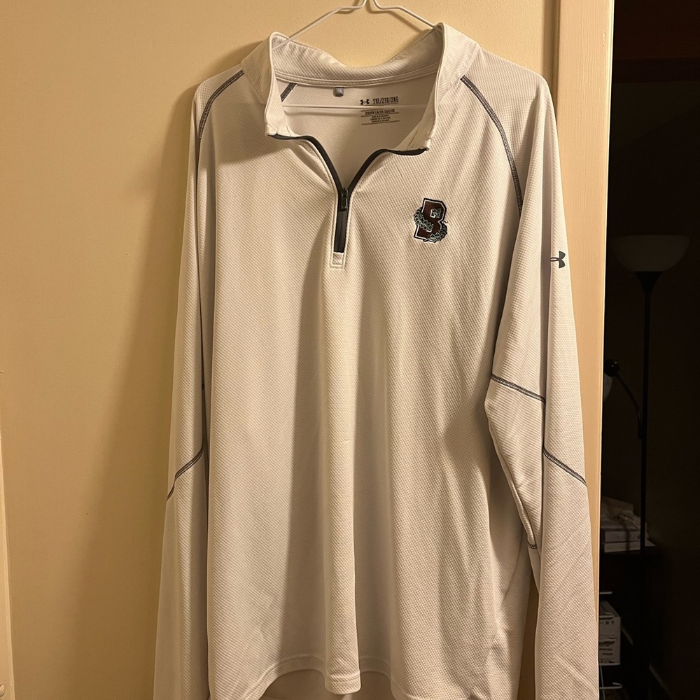 Slightly worn XXL Under Armour White    Brown University 1/4 Zip Pullover
